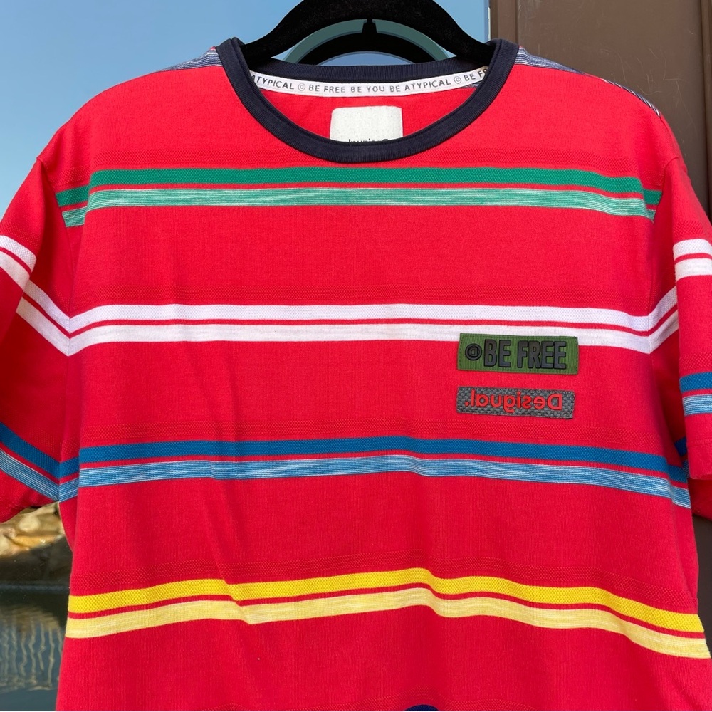 Desigual Striped Crew Tee L